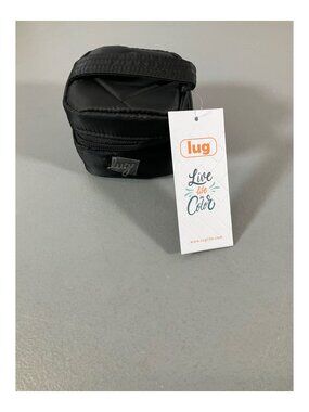 Lug Swizzle Mini Jewelry Case - Midnight Black with Removable Pouch and Soft-Lin
